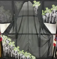洗える絽の付下げ　夏着物　藤の花　踊りのサムネイル