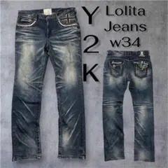 LOLITA JEANS Y2K ユニオンジャック スタッズ W34 鬼ヒゲのサムネイル