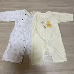 ベビー ロンパース 2枚セット 50〜70cm 長袖 プーさん カバーオール
