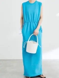 ADAM ET ROPE　ダンボールドロストワンピ　ブルー　IENA パンツ
