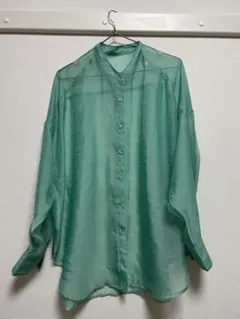 ミントグリーン シアーシャツ 長袖 センスオブプレイスバイアーバンリサーチ