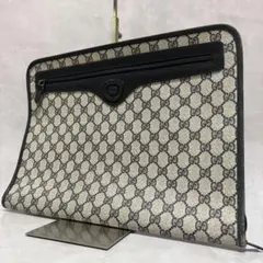 オールドグッチ　書類バッグ　ドキュメントケース　クラッチバッグ　GG 青