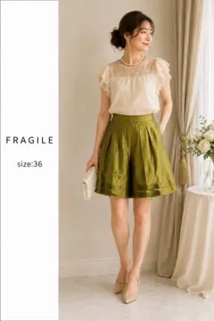 FRAGILE シルク100% フレアスカート 36 光沢のサムネイル