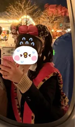 ミニーマウス ヒョウ柄カチューシャ