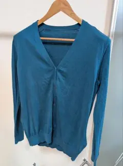 UNIQLO UVカットVネックカーディガン（長袖）ブルー
