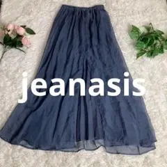 jeanasis ジーナシス　レースロング丈スカート　ブルー　F 人気　おしゃれ
