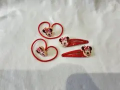 ミニーマウス ヘアアクセサリーセット 4点