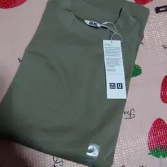 UNIQLO UエアリズムコットンオーバーサイズモックネックTシャツ