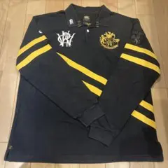 WELLINGTON 7 長袖ラガーシャツ ネイビー/イエロー