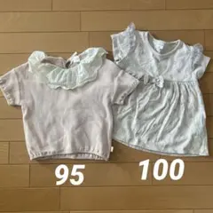 中古❣️テータテート　襟付きTシャツ　チュニック　95 100