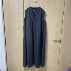 【美品】mizuiro ind スタンドカラー　ジレワンピース　チャコールグレー