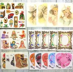 ステッカーセット(Ｅ)装飾ステッカー/海外ステッカー/コラージュ素材/おすそ分け