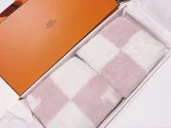 HERMES ハンドタオル 2枚セット ピンク ホワイトのサムネイル