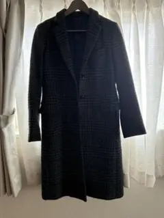 THE SUIT COMPANY ダークグレー チェック柄 ロングコート
