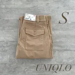 ユニクロ　ジャージーバレルレッグパンツ　ベージュ　S