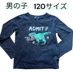 恐竜プリント 長袖カットソー 120サイズ　黒色