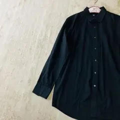 ★UNIQLO ユニクロ レギュラーカラー 長袖シャツ XL ブラック メンズ