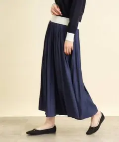 grove 割線風プリーツパンツ　ネイビー