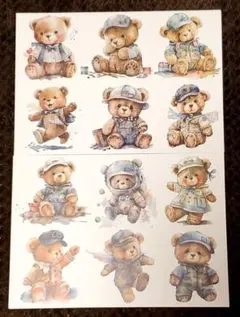 Ciel 様 コラージュ 素材 シート くま 2種 A