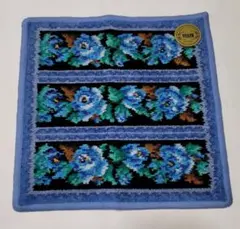 新品未使用 FEILER フェイラー 青いバラの刺繍