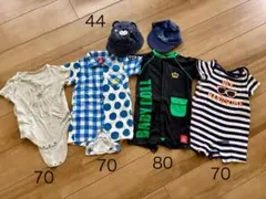ロンパース4点 70-80cmと帽子2点セット