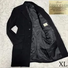 【カシミヤ100%×未使用級×大きいサイズ】マキシ丈比翼チェスターコート 黒3L カシミヤ100%×大きいサイズ】マキシ丈比翼チェスターコート ブラック