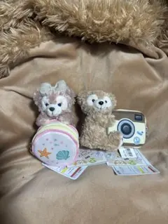 カメラデザインポーチ ストラップ ディズニー ダッフィー、シェリーメイセット売り