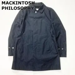 マッキントッシュフィロソフィー スプリングコート 撥水 ネイビー ストライプ42