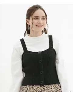 GU フロントボタンニットビスチェQ ビスチェ