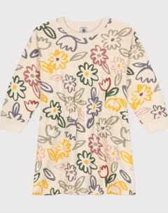 花柄 七分袖ワンピース 140