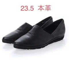 JS HEART LAVEL 本革ポインテッドトゥ スリッポンシューズ