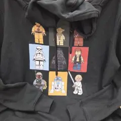 ユニセックスレゴ風スターウォーズ プリント パーカー XXL