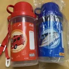 子ども用　水筒 2点セット　プラレール トミカ TOMY ノベルティ　新幹線のサムネイル