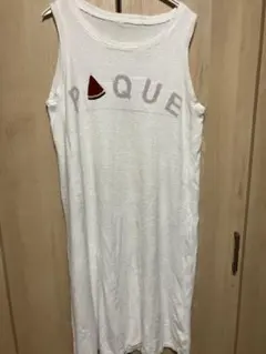 gelatopiquéスイカ刺繍 ノースリーブルームウェア ホワイト