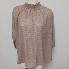 オペークドットクリップ幾何学柄ブラウスサイズ３８