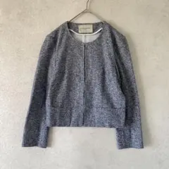 ユナイテッドアローズ ツイード ノーカラージャケット 日本製