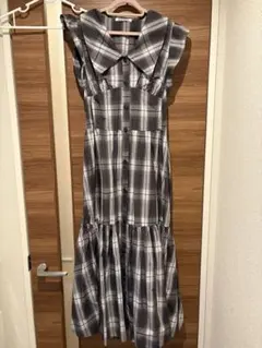 M'S GRACY リネンチェックワンピース コサージュ付き L - メルカリ