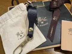 新品未使用　イルビゾンテ　キーリング　ネイビー