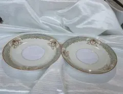 ♦︎［美品 2枚セット］オールドノリタケ ソーサー（受け皿）マルキ印のサムネイル
