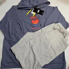 BTS BT21 TATA ルームウェア Ｍ 上下 フード付パジャマ 新品