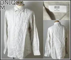 【美品 定価3,990円】 ユニクロ プレミアムリネン シャツ M ベージュ系