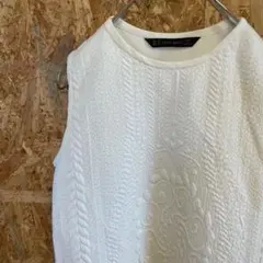 AE9286 ZARA BASIC ノースリーブミニワンピース オフホワイト