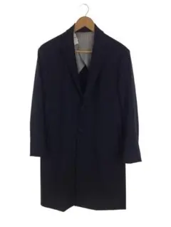 EDIFICE　薄めチェスターコート　黒よりの紺