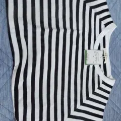 黒と白のストライプ 半袖Tシャツ Mサイズ
