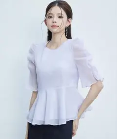 シフォン ペプラムブラウスのサムネイル