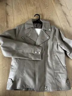 EMODA ベージュ 合成皮革 ダブルブレストジャケット サイズF