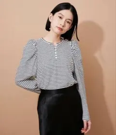 ADAM ET ROPÉ FEMME フロントボタンパフスリーブTEE