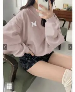 ピンク刺繍トレーナー