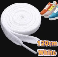 白 2本組 シンプル 平紐 120㎝ スニーカー用 替え紐 軽量 靴紐