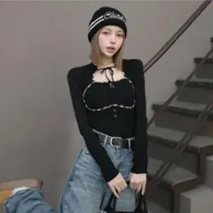 ダーリッチ/ フロントオープンリブニット